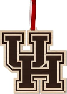 LazerEdge Houston Cougars Christmas Ornament - Handcrafted from Maple Wood - Officially Licensed Product