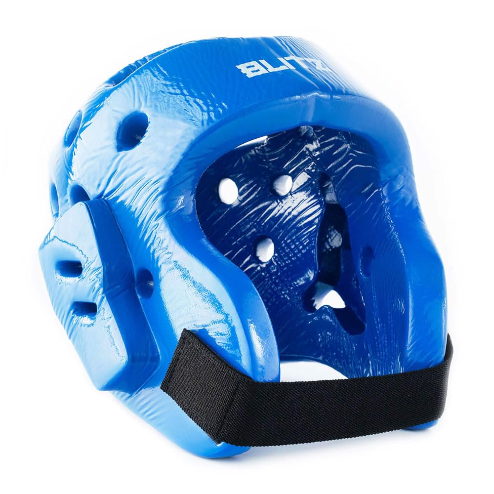 Blitz Dipped Foam Head Guard - Blue - X-Small - Martial Arts Protective Headguard for Karate, Taekwondo, Kickboxing, Sparring - Lightweight Foam Gear for Kids & Adults