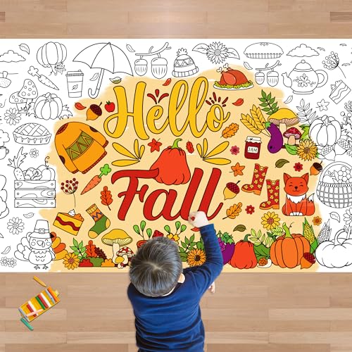 OHOME Fall Giant Coloring Poster/Tablecloth - Fall...