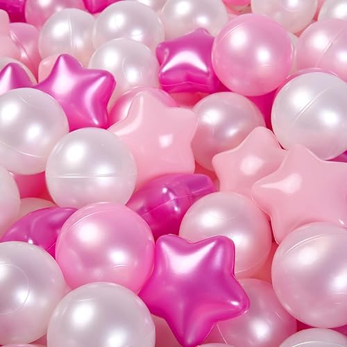 Miniatura 37 de STARBOLO Pelotas de estrella para niños pequeños, 100 unidades, estrellas de 2.55 pulgadas, sin ftalatos, sin BPA, no tóxicas, a prueba