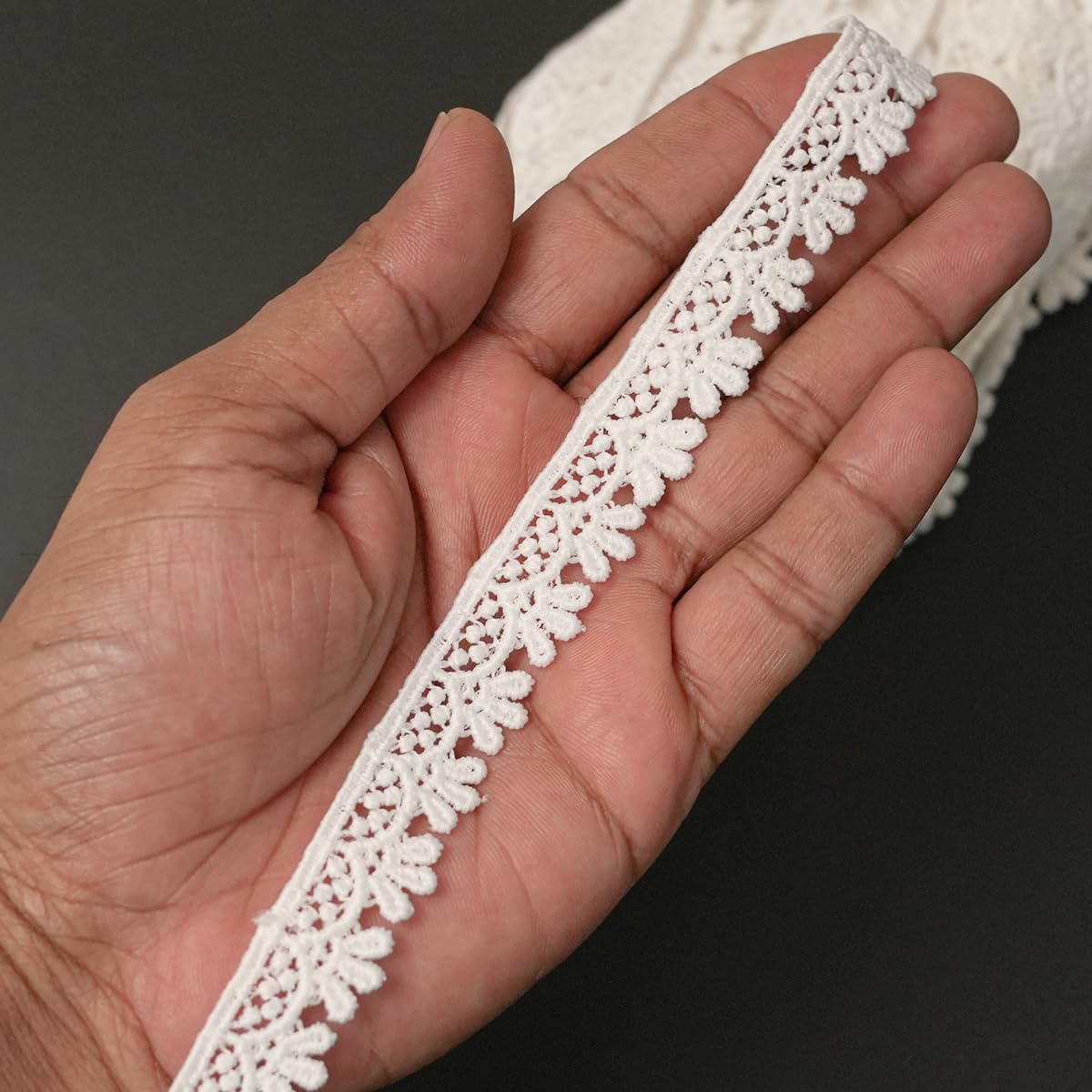 EmbroideryMaterial Kinari White Cotton Trim Laces and Borders Material for Saree Border, Suit, Kurta, Dupatta, Blouse, Gown, Lehenga & Neckline (10 Meters, 1.5 CM Wide) (B0DBLKZQFW) Amazon Price History, Amazon Price Tracker