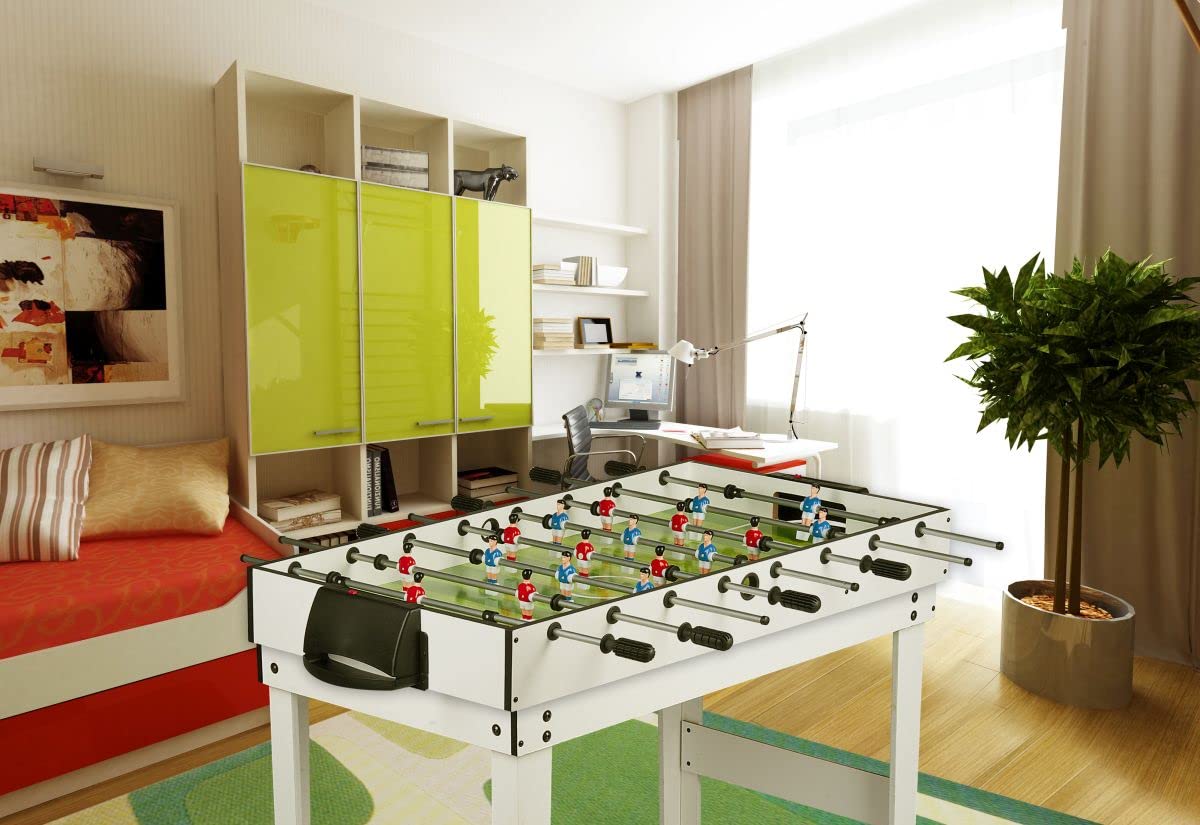 Leomark tavolo multigioco 4 in 1 per la casa e scuola, dim. 118cm x 61cm x 82cm (LxPxA) con biliardo pool, hockey, ping pong e calcetto balilla, tavolo da gioco per adulti e bambino