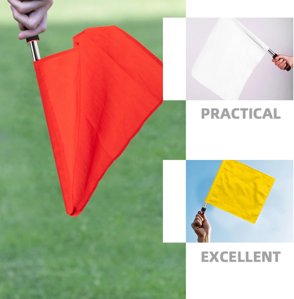 5pcs Red-white Racing Conducting Flags Sports Handheld Signal Flags Referee Commanding Traffic Warning for Field Events and Match Use