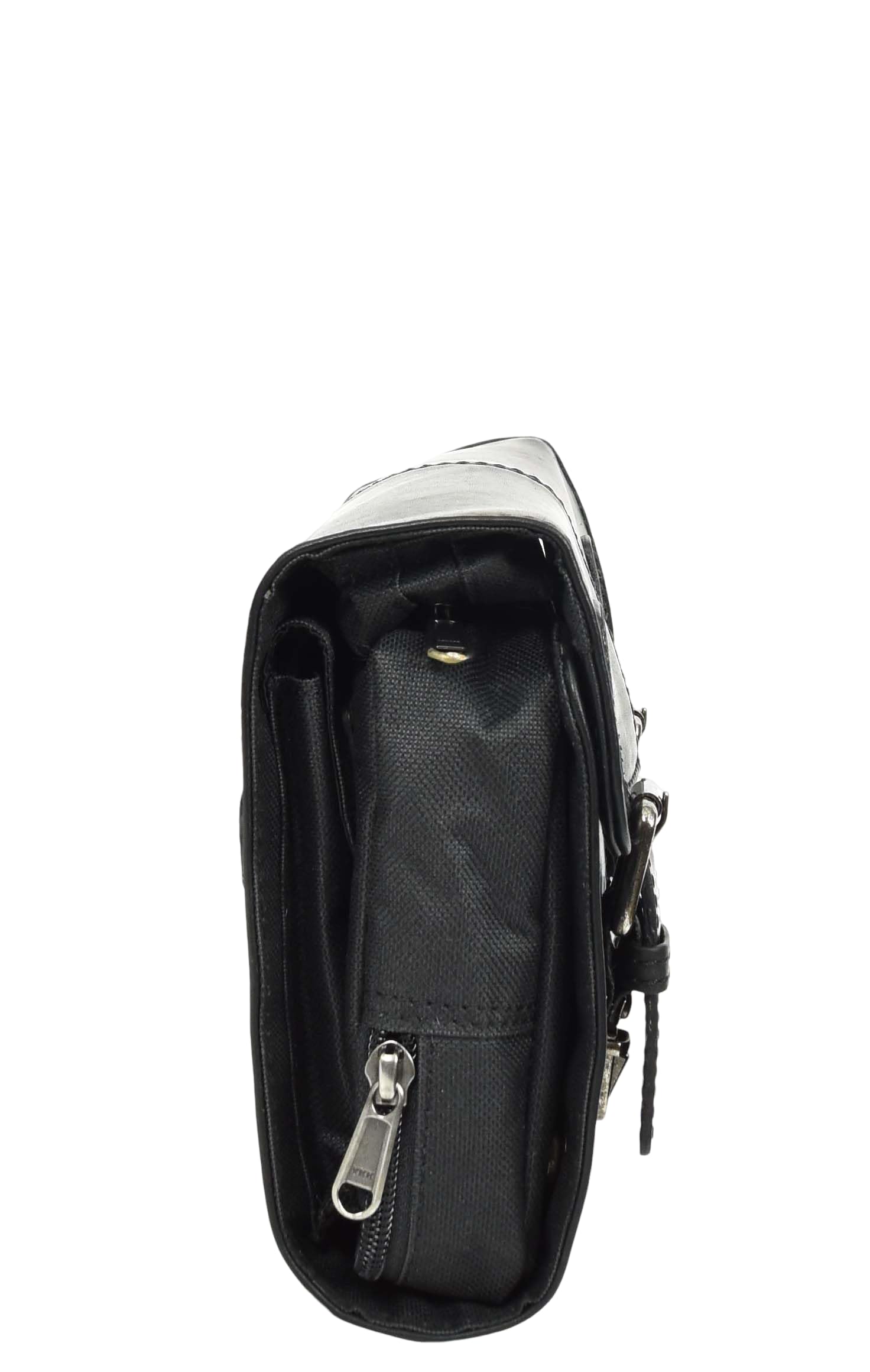 Neceser colgante de piel auténtica para hombre, hecho a mano, para viajes, para la noche, Black, H: 17 x L: 23.5 x W: 7 cm, Neceser