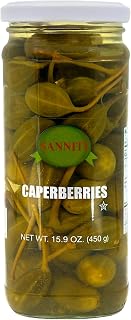 Sanniti Spanish Caper Berries in Vinegar Salt Brine - 16 oz Jar, Olive-Like Mediterranean Delicacy for Piccata & Crostini