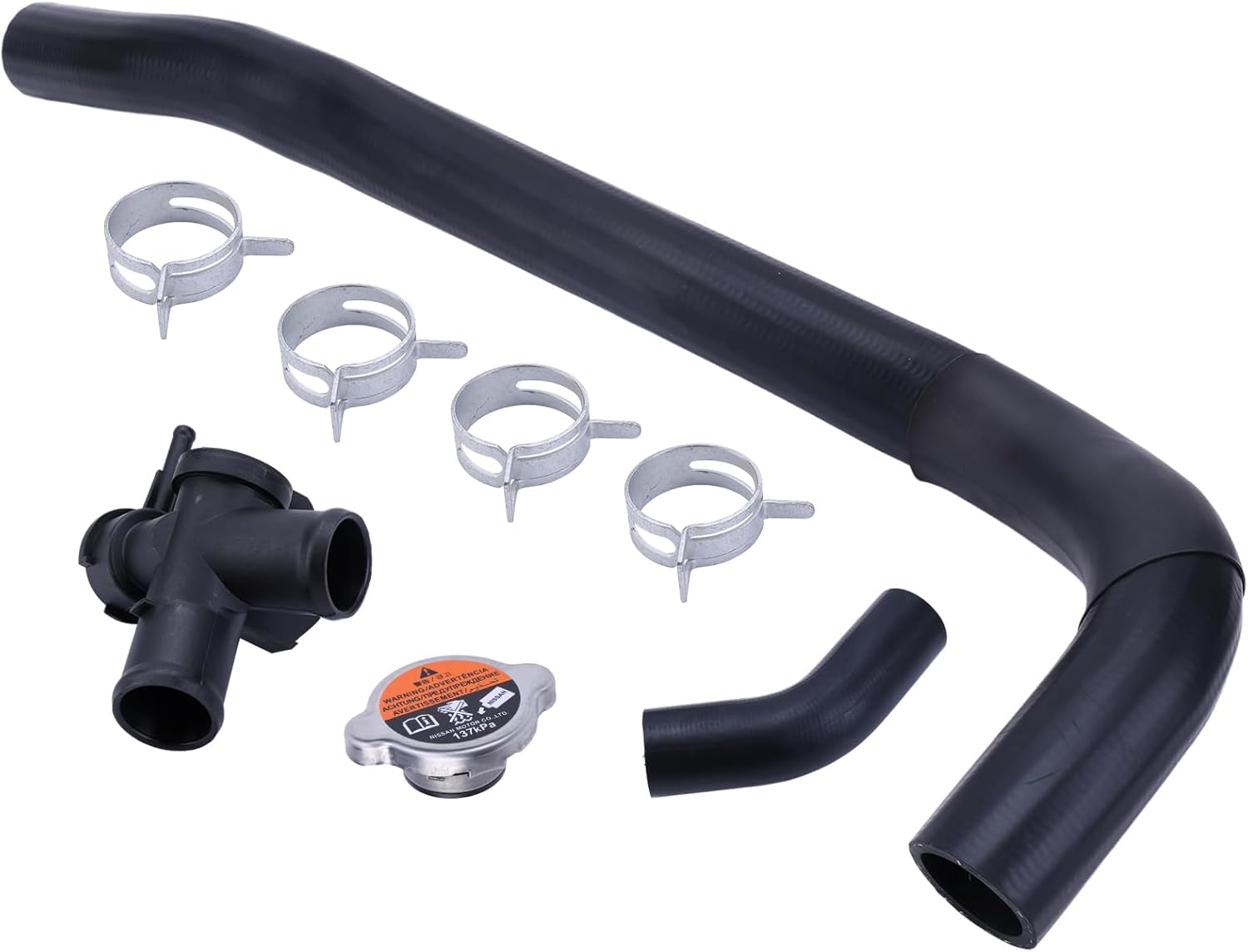 Radiator Coolant Hose with Fill Neck and Outlet Flange Cap Assembly Compatible for Nissa Altima 2007 2008 2009 2010 2011 2012 2013 Replace 214308999C 21430-8997A/6L2Z-8100-AC
