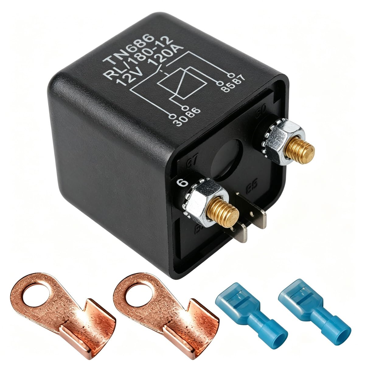 Gebildet Automotive Relays for Car Truck Motor Boat Car Starter - 12V DC 120 Amp Split Charge Relay Switch with 2 Pin Footprint + 2 Terminal