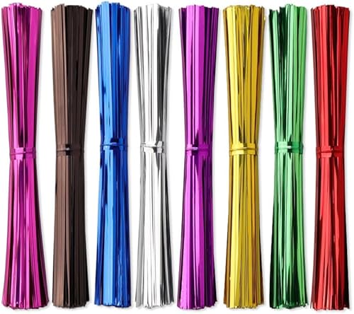 OWLFAVO 800 lazos metálicos de 6 pulgadas con 1 caja de almacenamiento, lazos de alambre de plástico de 6 pulgadas para bolsas de galletas de pan,