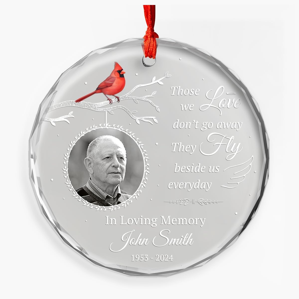 Personalized Human Memorial Ornament Custom Glass