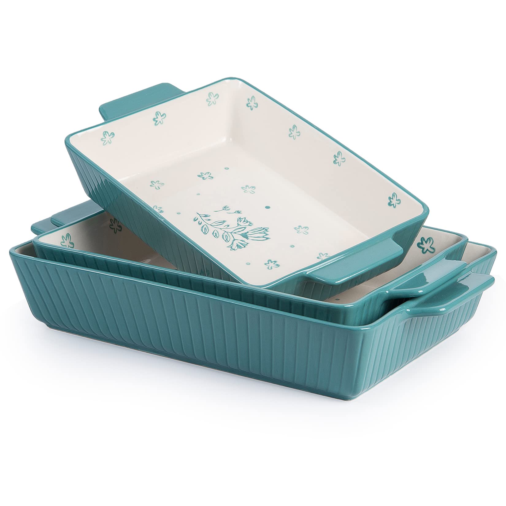 Wisenvoy Baking Dish Casserole Dish 3-pcs Lasagna Pan Bakeware Sets Baking Dishes Ceramic Baking Set