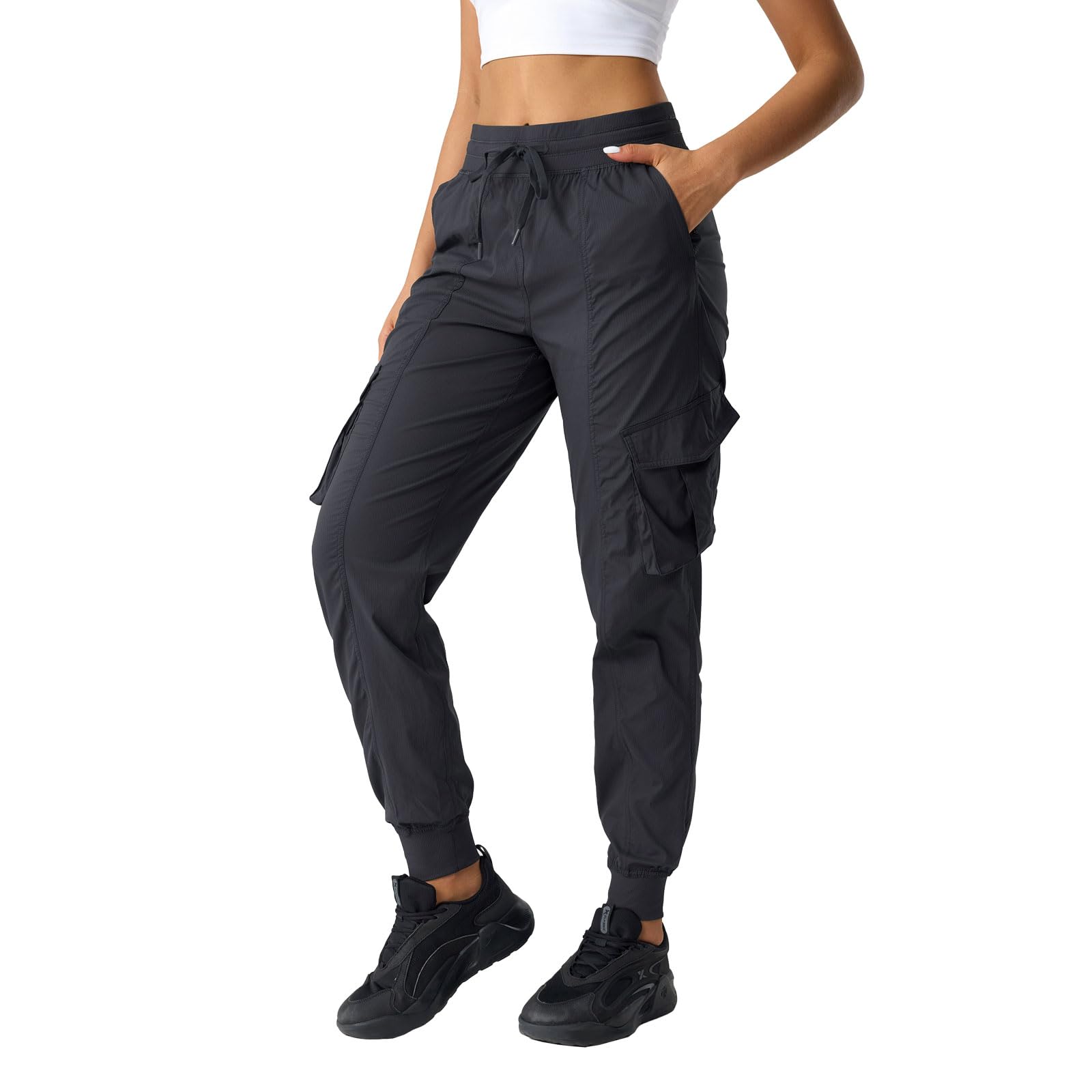 altiland Mid-Rise Cargo Pants for Women, Lightweight Breathable Outdoor Travel Hiking Pants Running Joggers