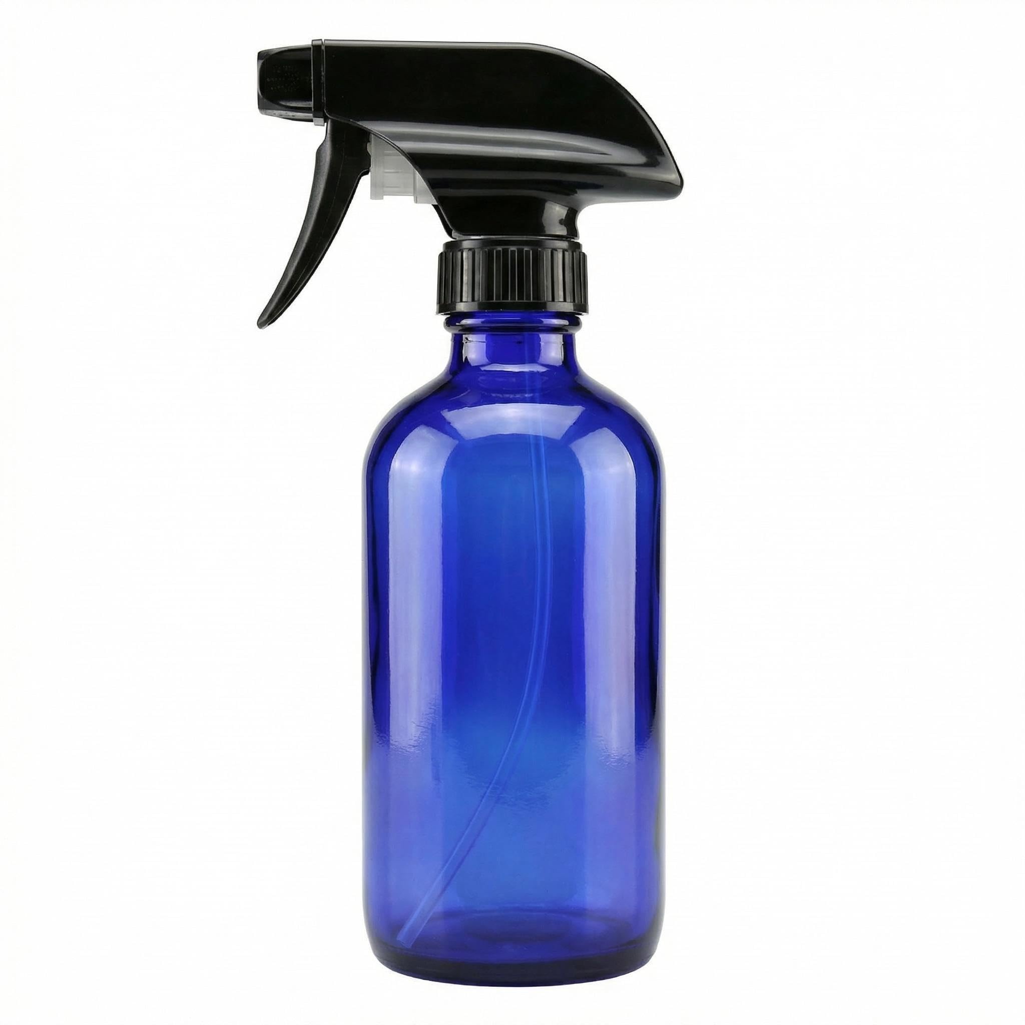 Vasana Blue 1Pcs 250Ml 8.5Oz Empty Refillable Glass Fine Mist Spray Bottle With Black Trigger Great For Cosmetic Essential Oils Homemade Cleaning Products Aromatherapy