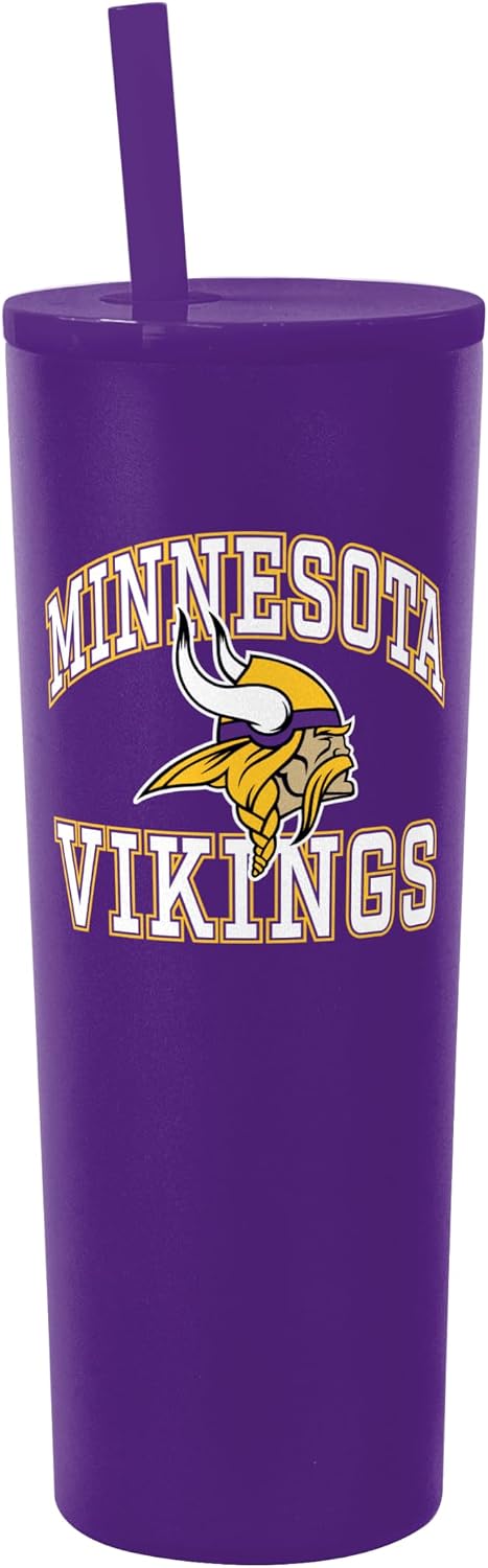 FANMATS NFL 30 oz Stainless Steel Tumbler – 30 Ounces | Powder-Coated Steel | Team Color | Straw Included | Vaccum Insulated