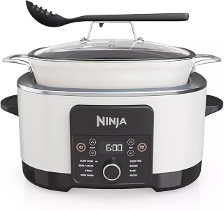 Ninja Foodi PossibleCooker PRO 14-in-1 8.5 Qt Multi-Cooker – Replaces 14 Tools, Nonstick Pot, Glass Lid & Integrated Spoon (White)
