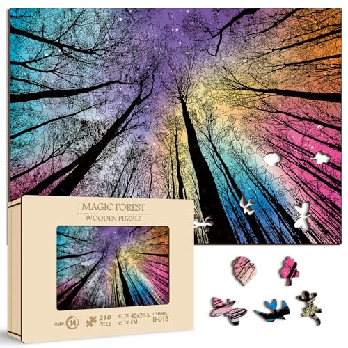 Hard Impossible Wooden Puzzles for Adults 210 Piece, Challenging Difficult Wood Puzzles for Adults, Colorful Gradient Puzzle for Adult - image 1