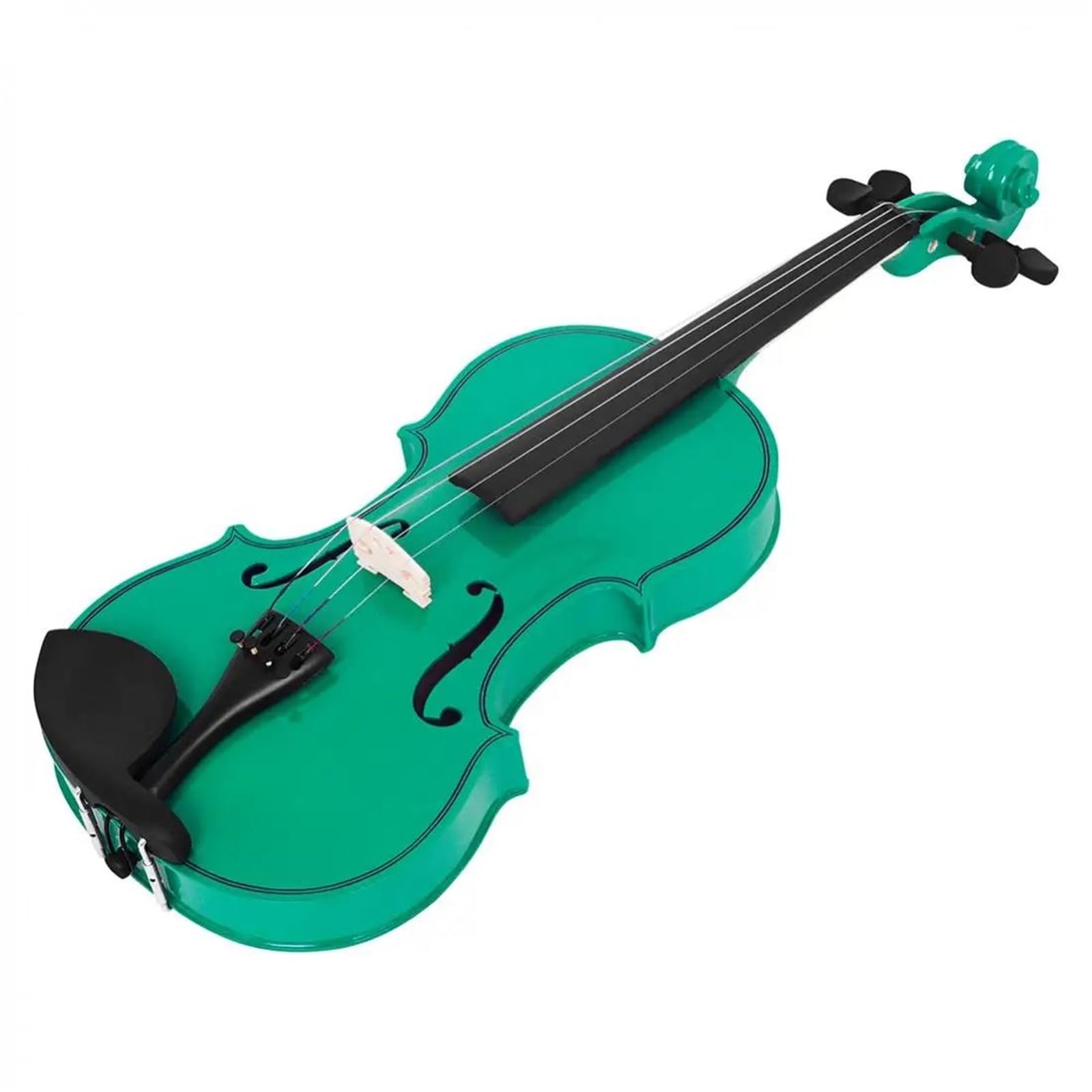 Violino Acustico In Legno Massello A Grandezza Naturale 4/4 Per Principiante Con Custodia E Arco Di Colore Viola/Verde(Green)