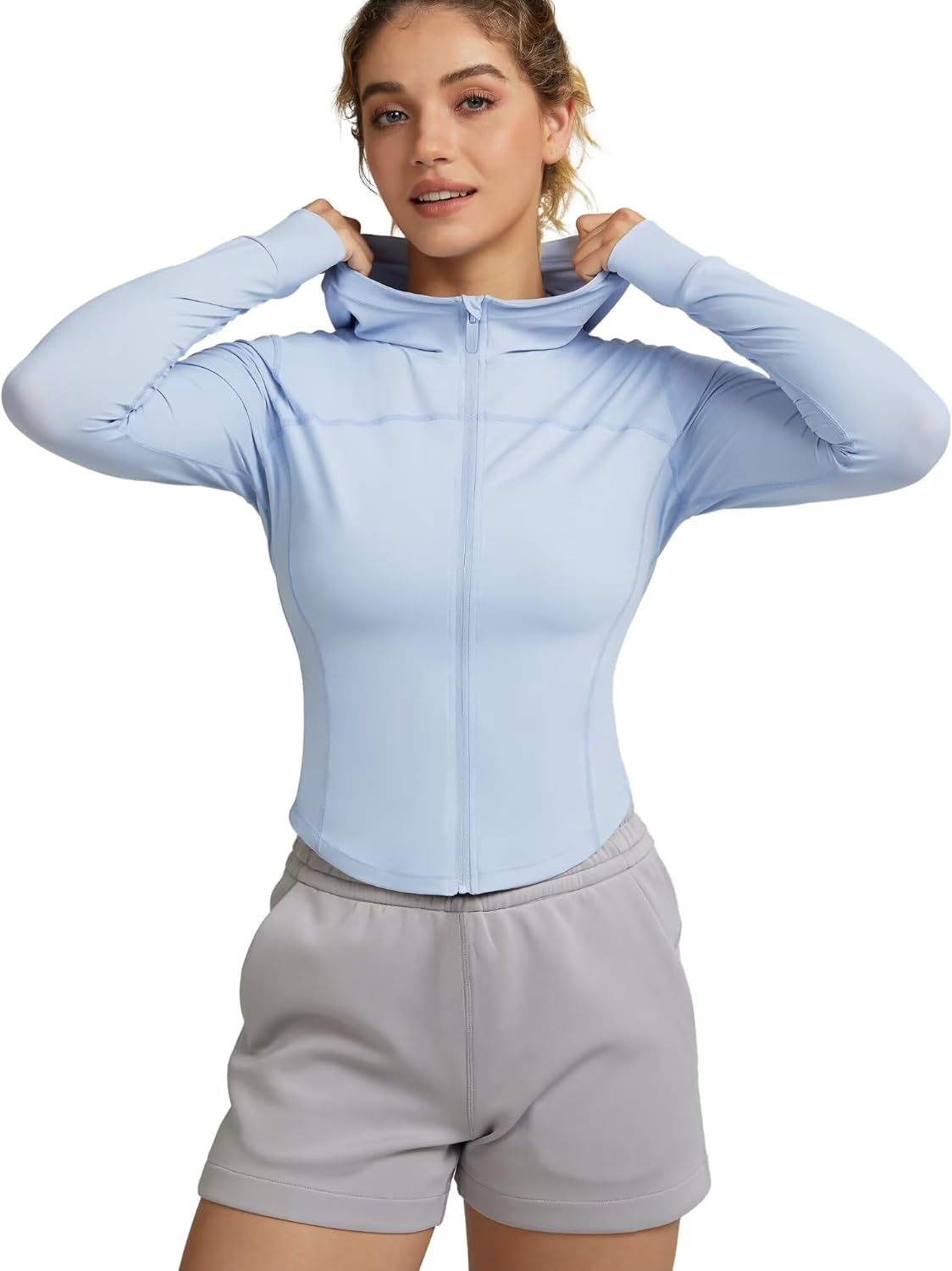 QUEENIEKE Women's UPF 50+ Sun Protection Hoodie Jackets Long Sleeve Workout Tops
