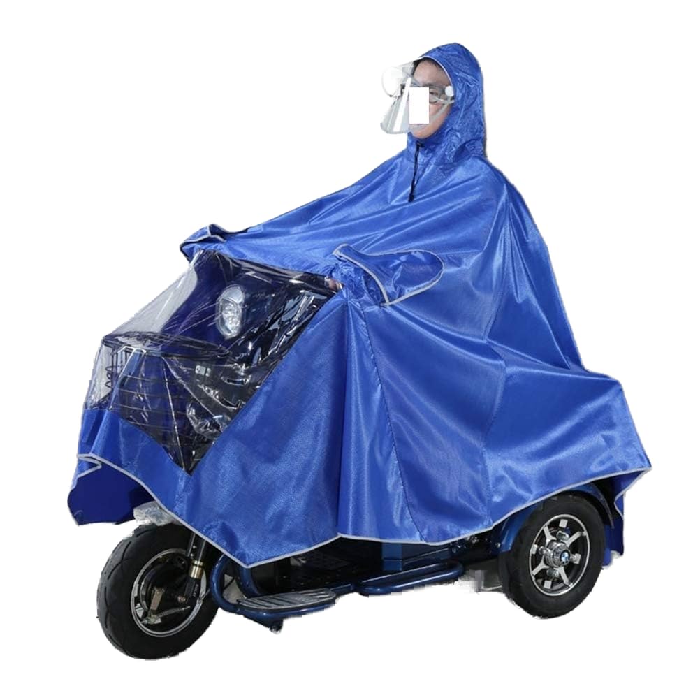 Poncho de lluvia for scooter eléctrico, impermeable, capa de lluvia grande, scooter de movilidad, impermeable for motocicleta, poncho, ropa impermeable, protección completa con visera (B 4XL) (color: