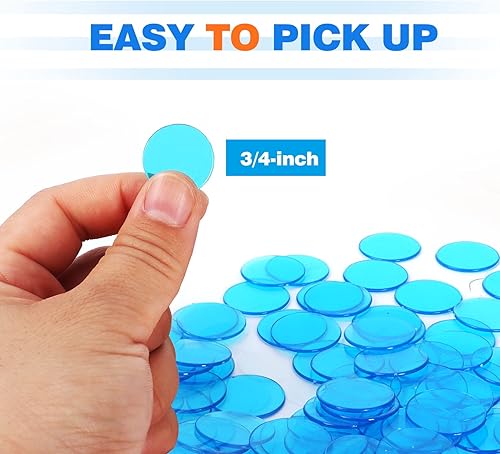 Miniatura 8 de GSE - 1000 fichas de bingo transparentes de plástico de 34 pulgadas para fiestas de juegos de bingo, aula, noche de juegos, sala de bingo (verde)