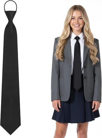 Pre Tied Ties for Men, 3.15 Adjustable Zipper Ties for Men Black Color Neckties for Women Business Uniforms Wedding