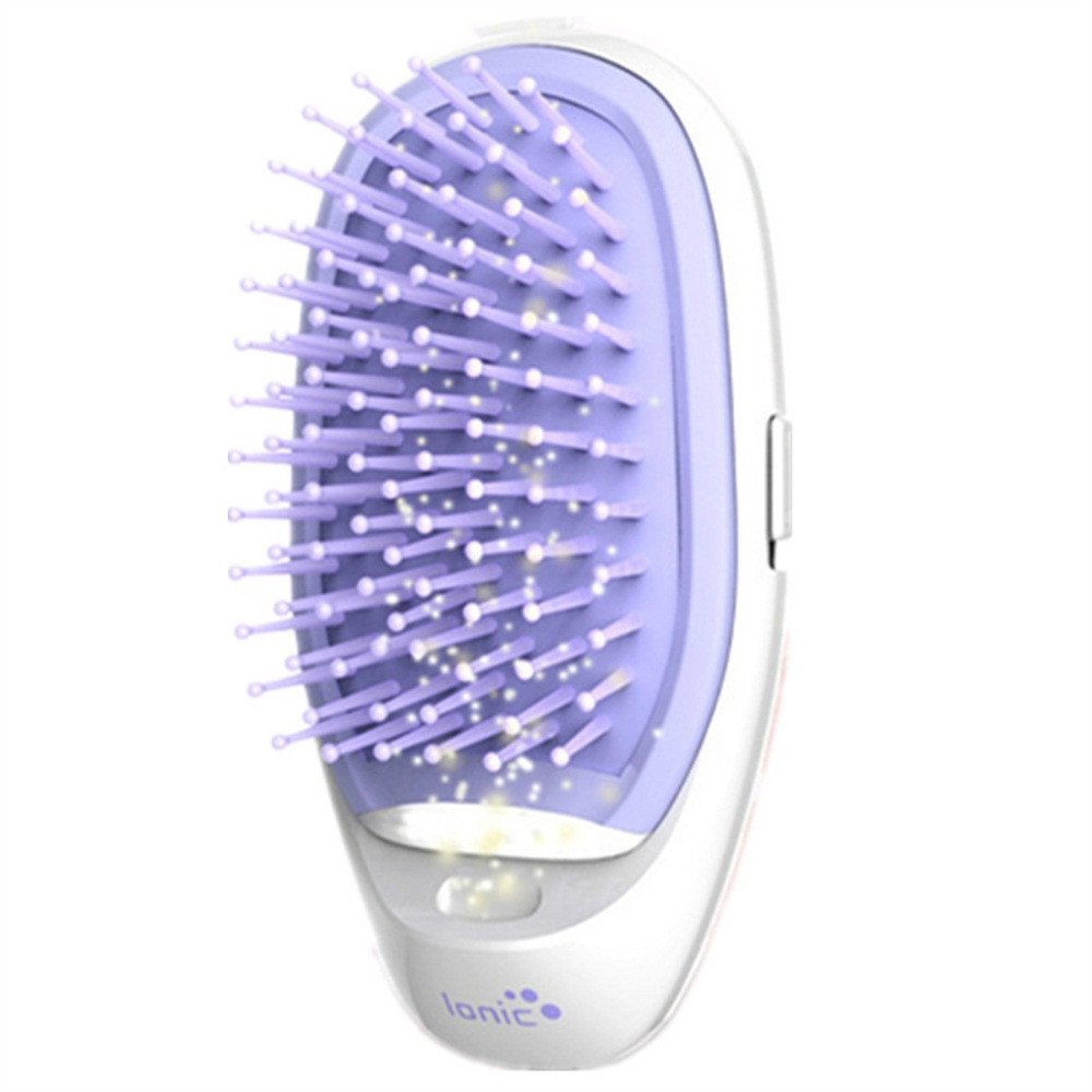 Hair Straightener BrushNegative ion comb anti-static massage straight hair comb portable modeling comb,Violet