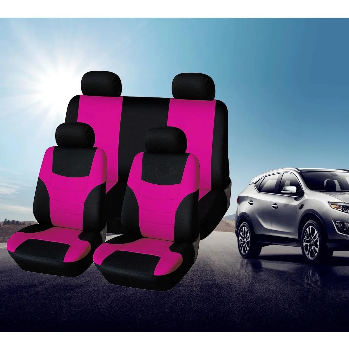Housse Siege Protection Accessoire 8 Pièces Universel Classique Housse De Siège De Voiture Protecteur De Siège Voiture Style Housses Siège Ensemble Coussin Voiture Siege