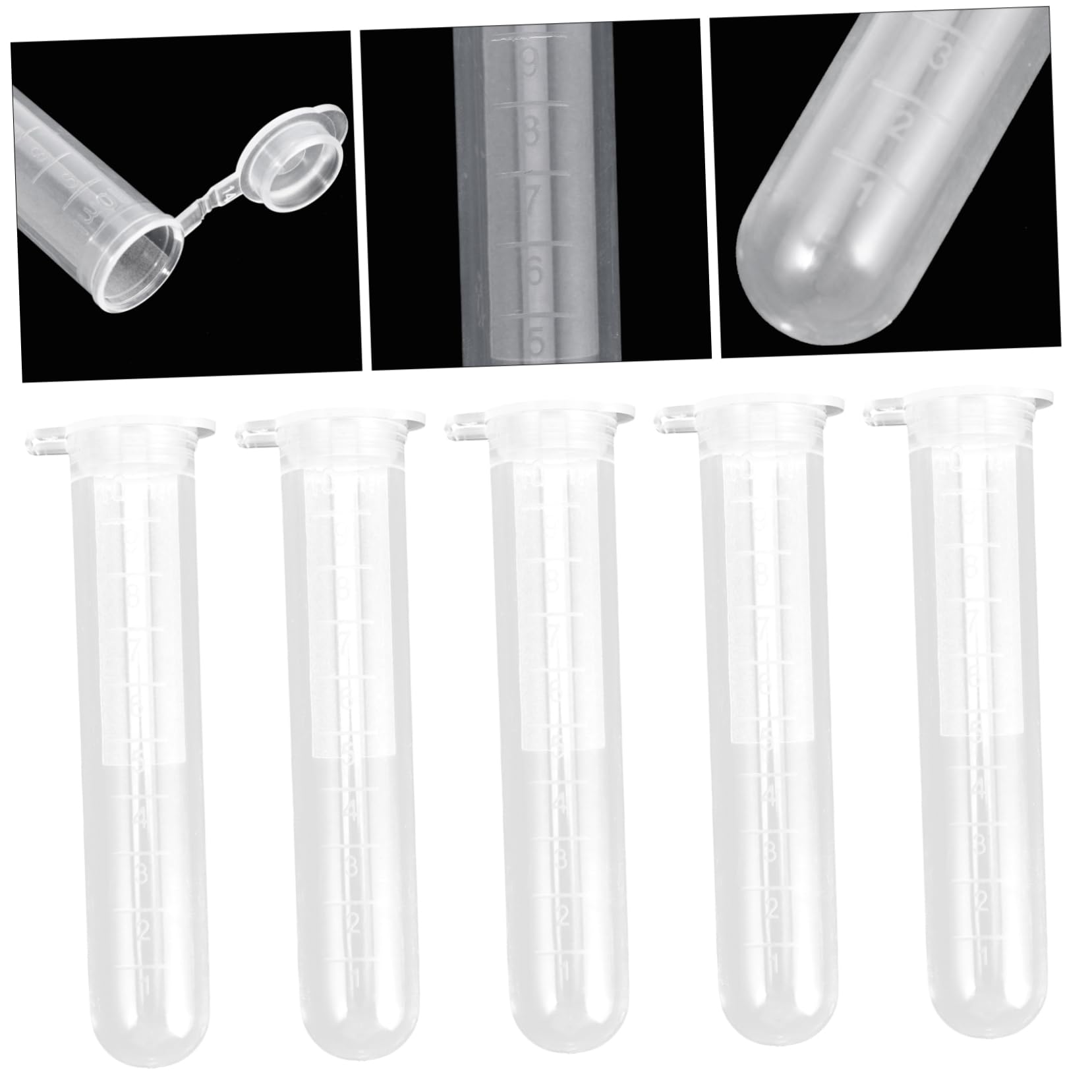 200 Provetta Centrifuga in Plastica da 10ml Tappo, Alta Trasparenza e Posizioni Ventilate, per Analisi di Laboratorio e Test Scientifici