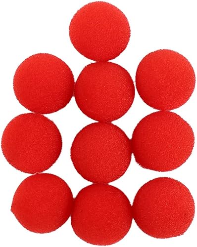 10 Uds 1.0 in1.4 in1.8 in Pelotas de esponja roja Bola de esponja mágica Bola de esponja de primer plano Accesorios de esponja de juguete de comedia