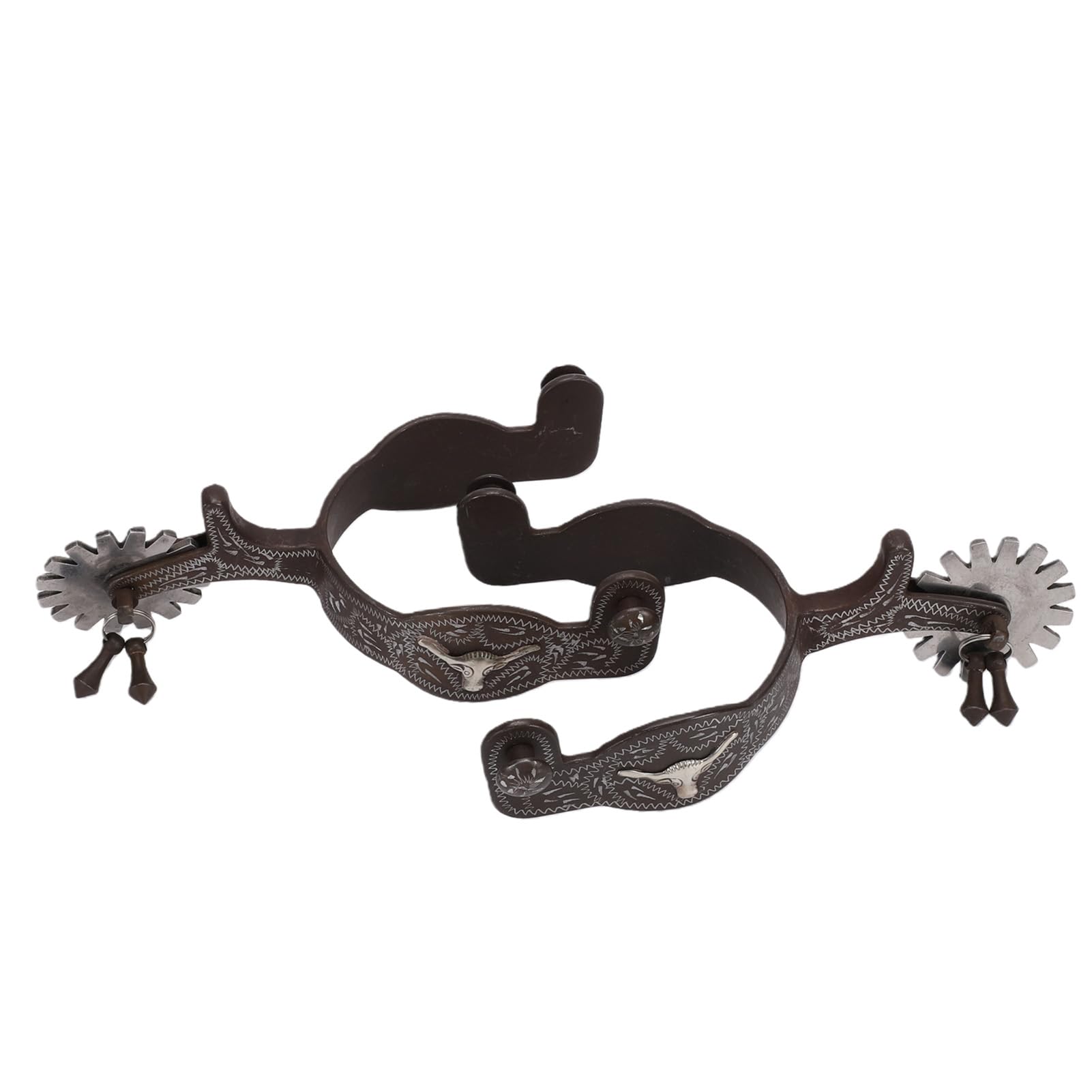 Cowboy Spurs Niskowęglowa Stal Vintage Kwiatowy Obrotowy Rowel