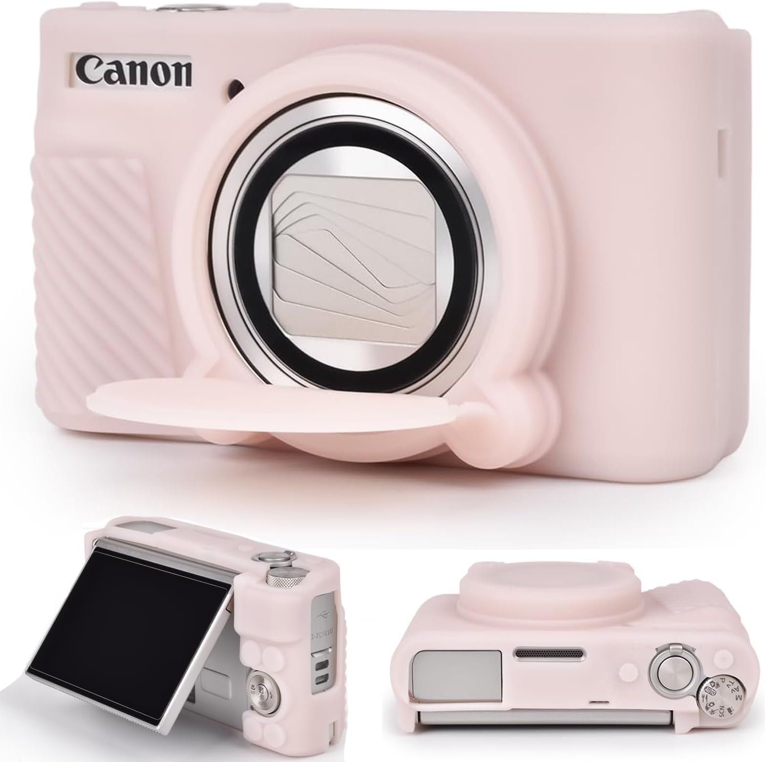 SX740 SX730 Case, Silicone Cover for Canon PowerShot SX740/SX730 HS Camera - Fullbody Thin Lightweight Silicone Camera Skin Body Case (Jelly Pink)