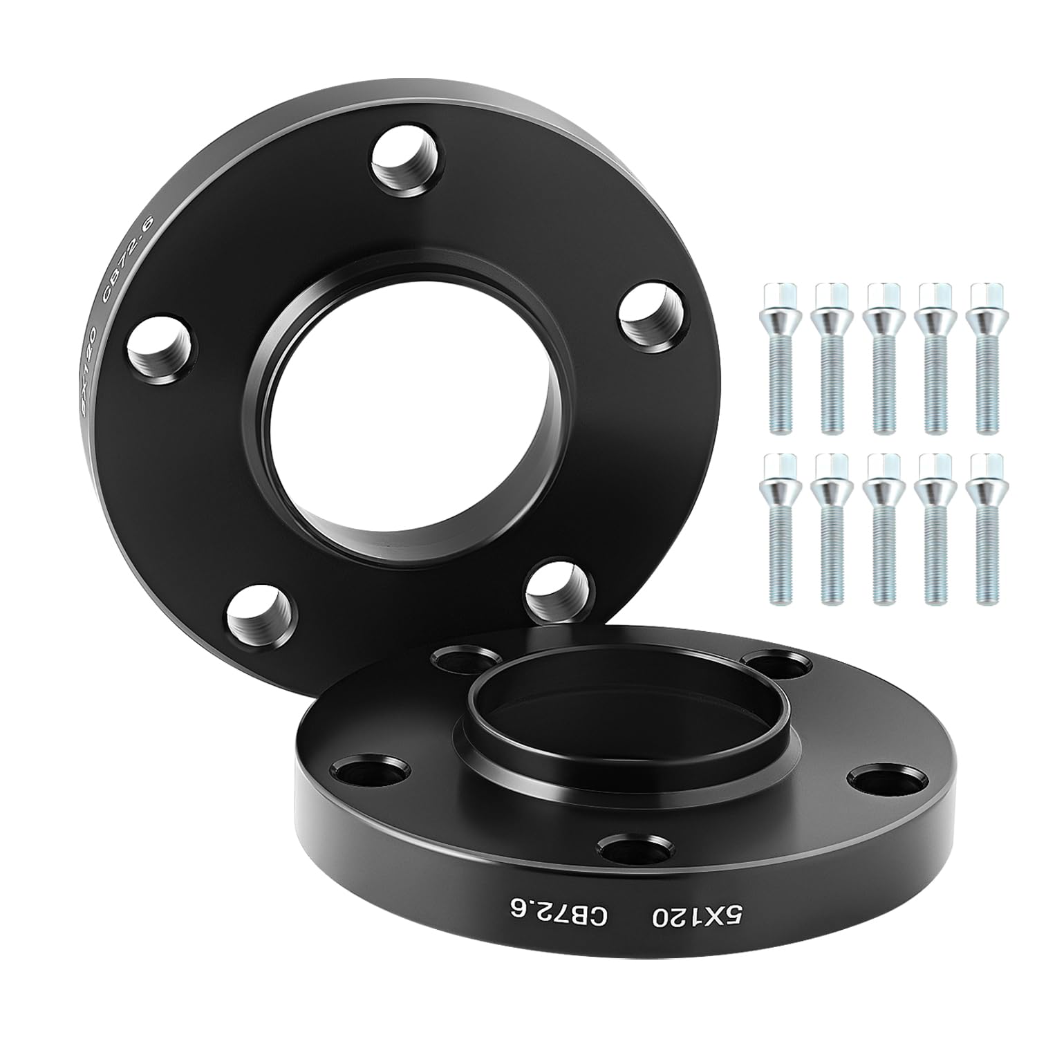 GEARMONSTER Spurverbreiterungen 2x20mm Distanzscheiben LK 120/5 NLB 72.6 Radschrauben M12x1.5 für BMW E36 E46 E90 E91 E92 E60 E61