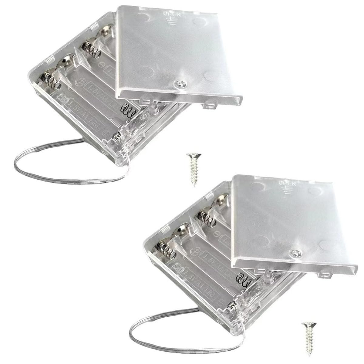 BKAEIMSTWR 4 x AA Battery Holder and Screws, 4 AA 4.5V Battery Holder with Switch, for LED String Light DIY or Fixing