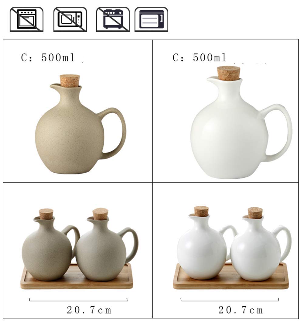 Bottiglia di Olio in Ceramica, Bottiglia di Condimento, Bottiglie di Condimento per Aceto, Salsa di Soia, Olio D'oliva, 500 Ml, Marrone, Utensili da Cucina per La Casa