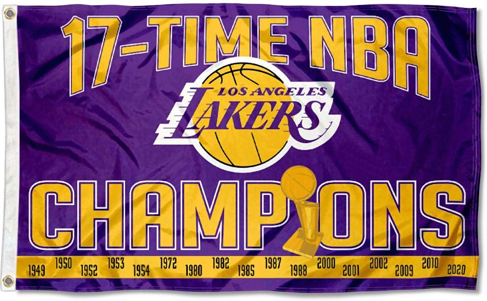 Los Angeles Lakers 17 Time Champions Outdoor Large Grommet Banner Flag