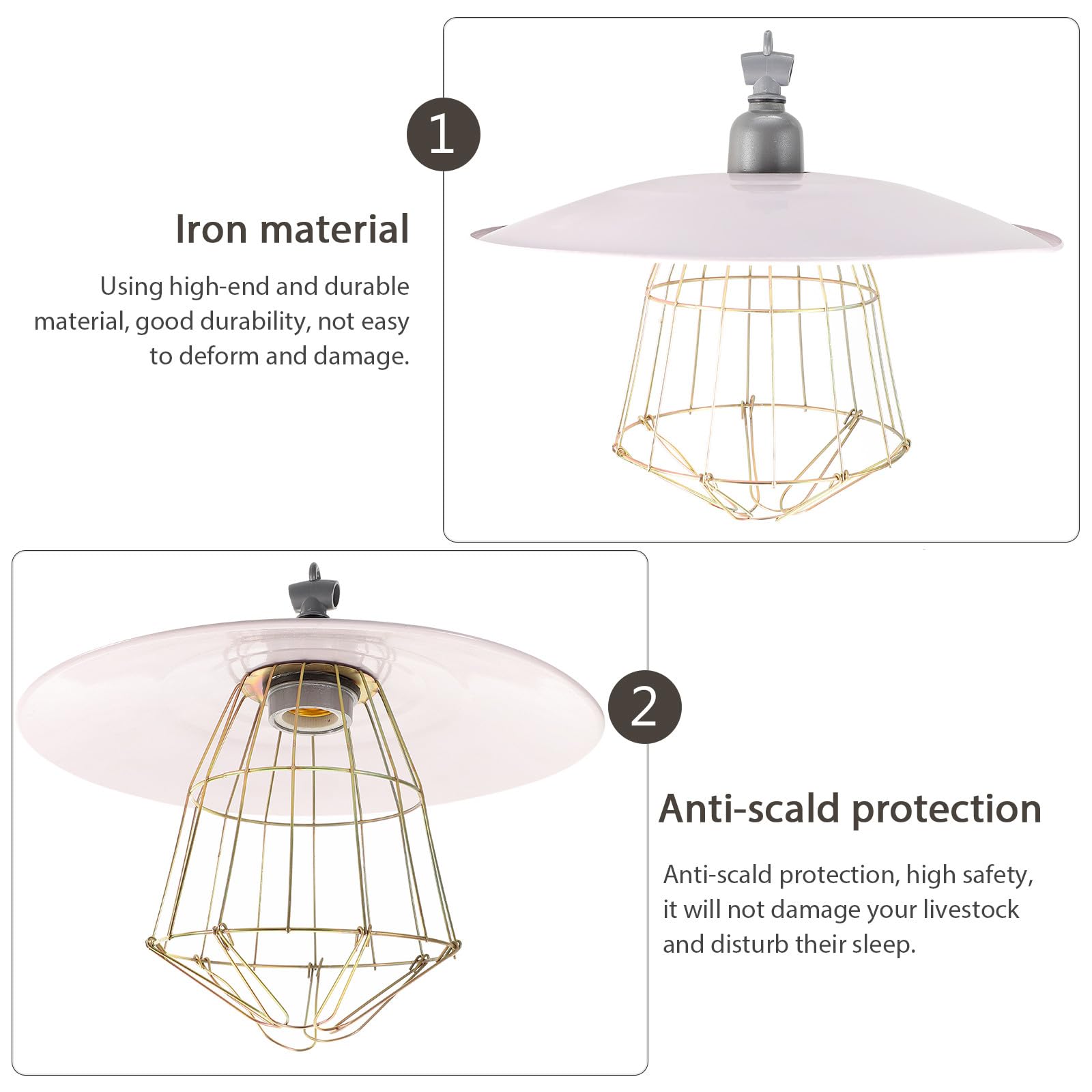 DOITOOL Sichere Vieh Heizlampe mit Metallgitter Schutzlampe für Kleintiere Stall Wärmelampe für Kalte Jahreszeiten
