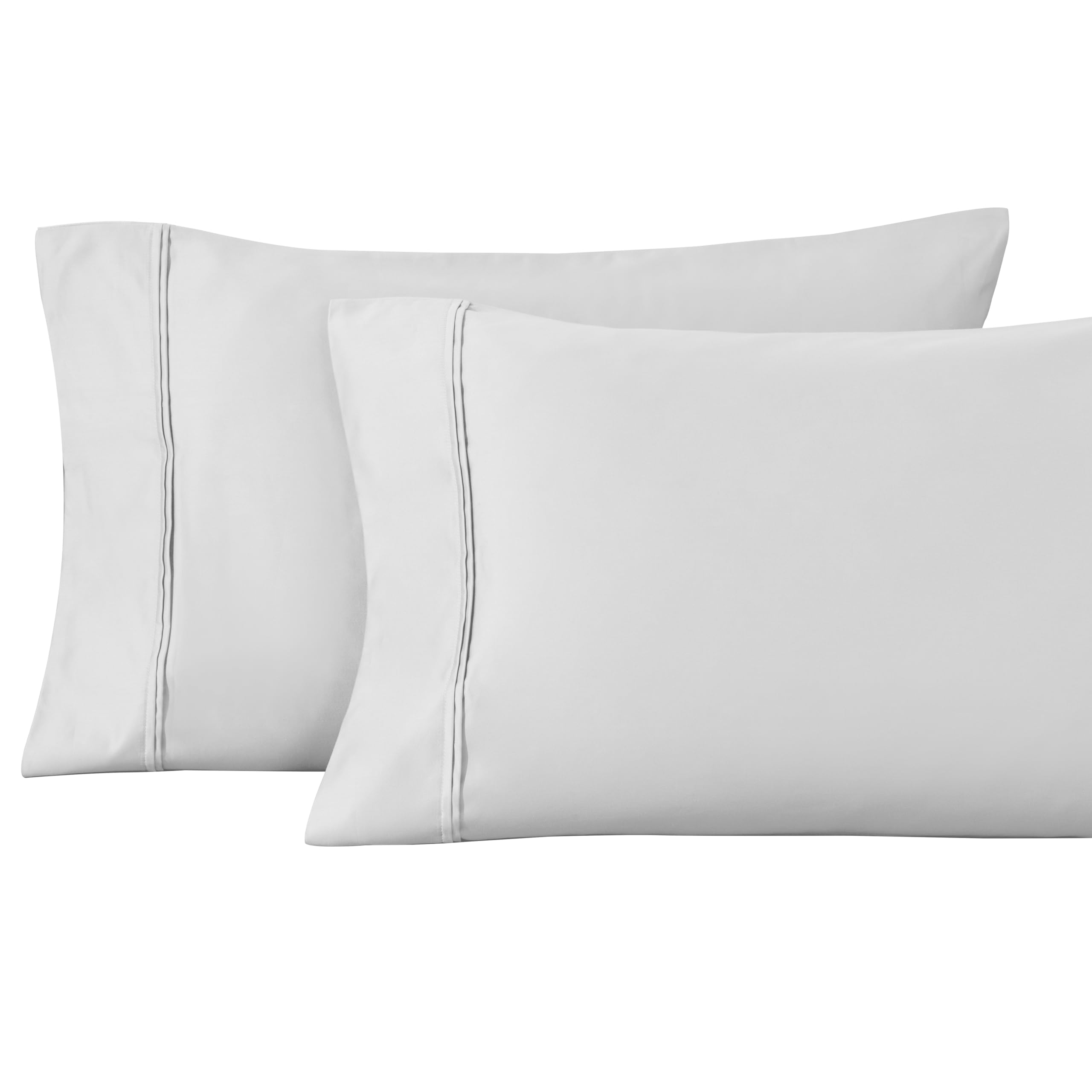 Superior Ensemble de taies d'oreiller en Coton égyptien 1200 Fils au Pouce carré, Platine