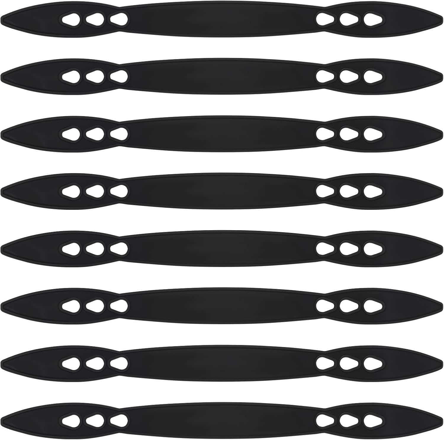 Gemscream 8 Pcs Rubber Straps for Knee Pads Black Replacement Straps for Knee Pads Heavy Duty Elastic Bands for Work Gardening Construction Sports