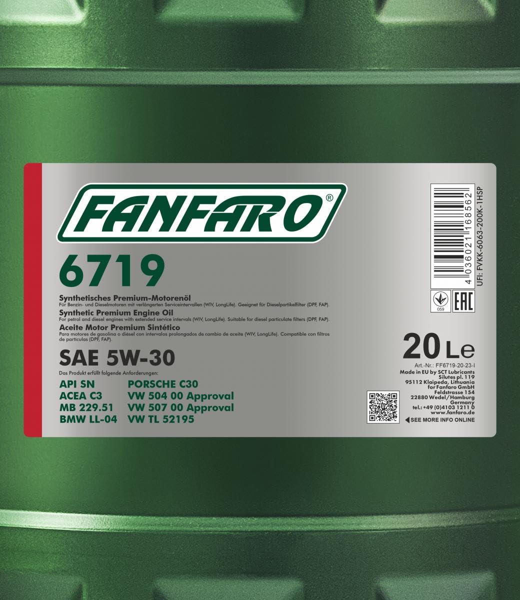 20 Liter FANFARO 5W-30