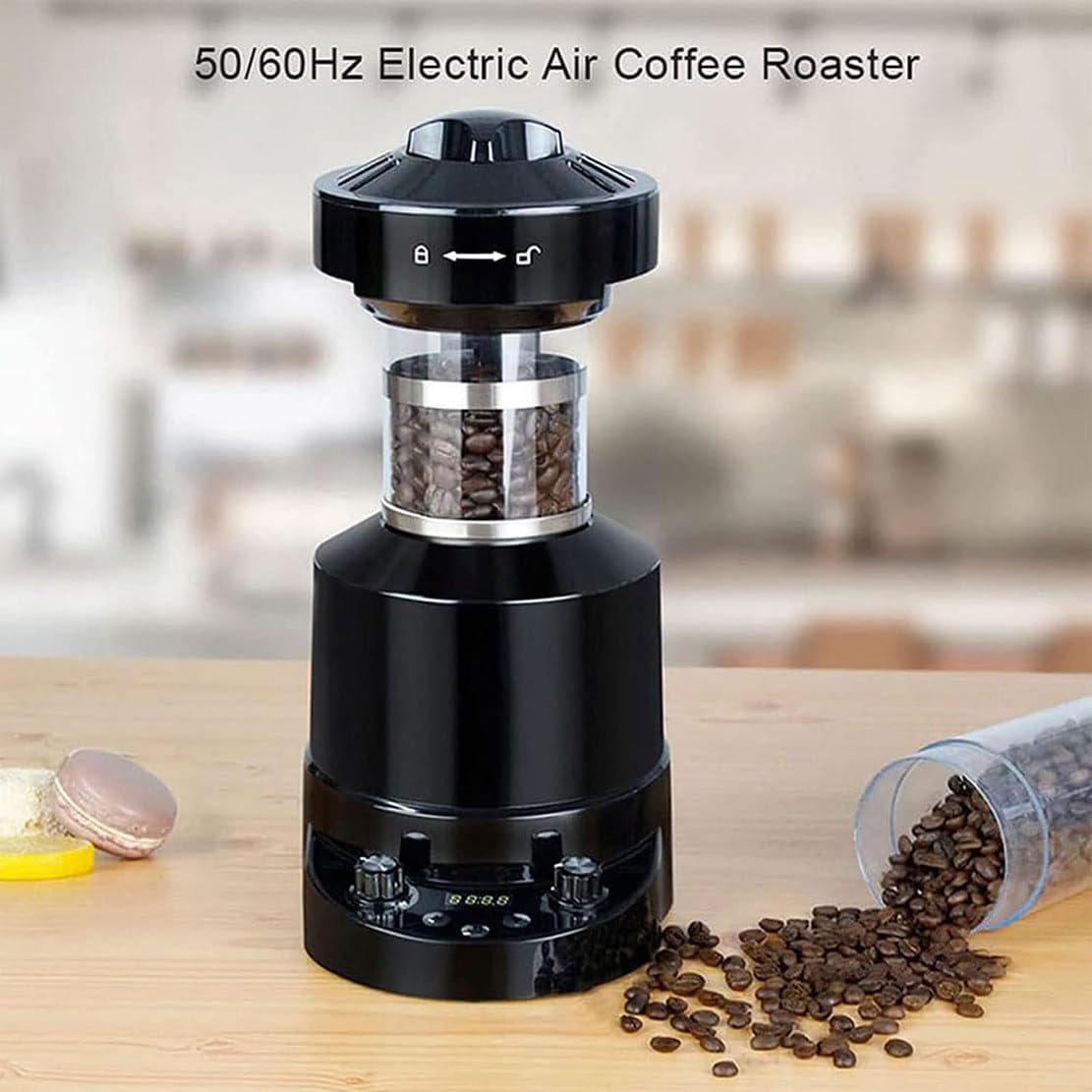 NYMFEA 2100W Automatic Household Electric Coffee Bean Roaster, Hot Air Electric Coffee Roaster Machine 100g Electric No Smoke Roasting Machine for Coffee Bean Baking
