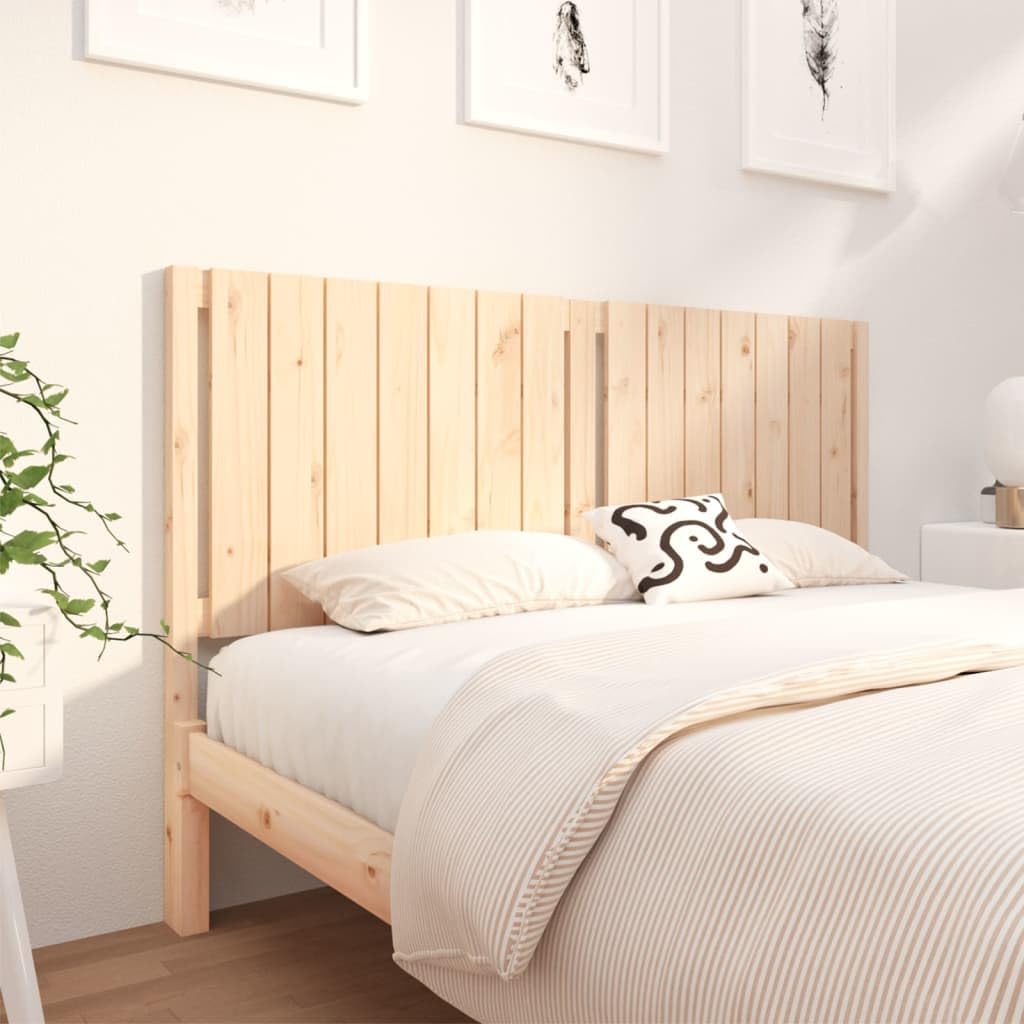 Testiera 165,5 x 4 x 100 cm, in legno massello di pino, design rustico, non trattato, per cornici, camere da letto, camera degli ospiti, effetto naturale