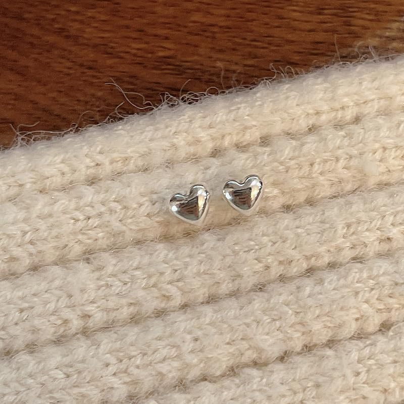 925 Sterling Silver Heart Earrings Studs for Women Sweet Love Studs Earrings - Image 5