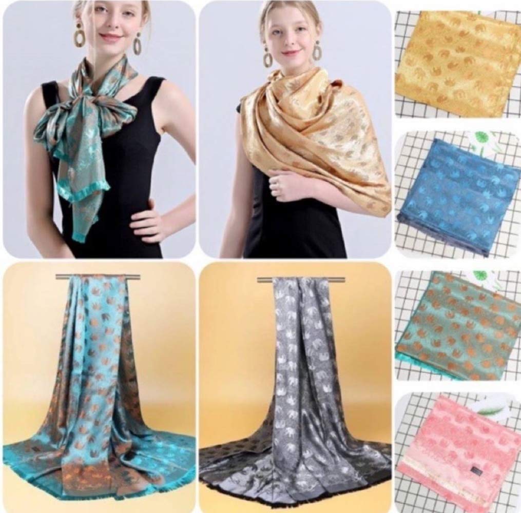 小物 eaphi INDIA PATTERN SATIN SCARF Mango Gifts Indian Silk Sari Square Scarf, Soft Floral