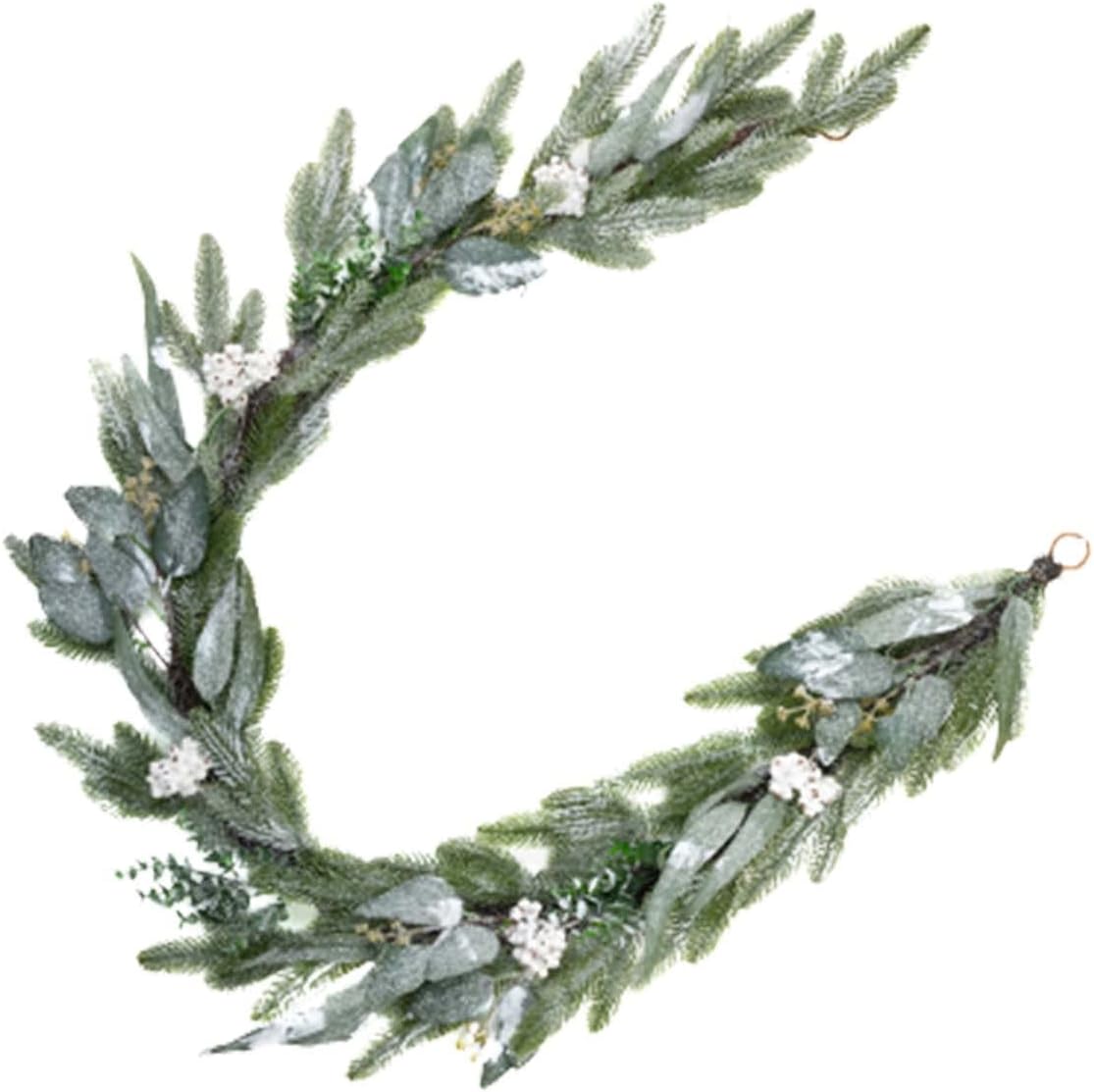 Northern Woodland Garland, Christmas Garland Pine, Handmade, Frosted Forest Pine, Perfect for Holiday Winter Decor, Christmas Decorations, 6ft
