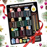 Levain & Co Kitchen Conversion Chart Magnet - Dark for Easier Cooking & Baking - Vintage Useful Gadgets - Cute Accessories - Cooking & Baking Accessories - Gifts for Bakers