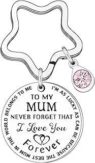 Mum Keyring from Daughter Son Never Forget That I Love You Mummy Keyring Mothers Birthday Christmas Gifts Women Keychain, Silver
