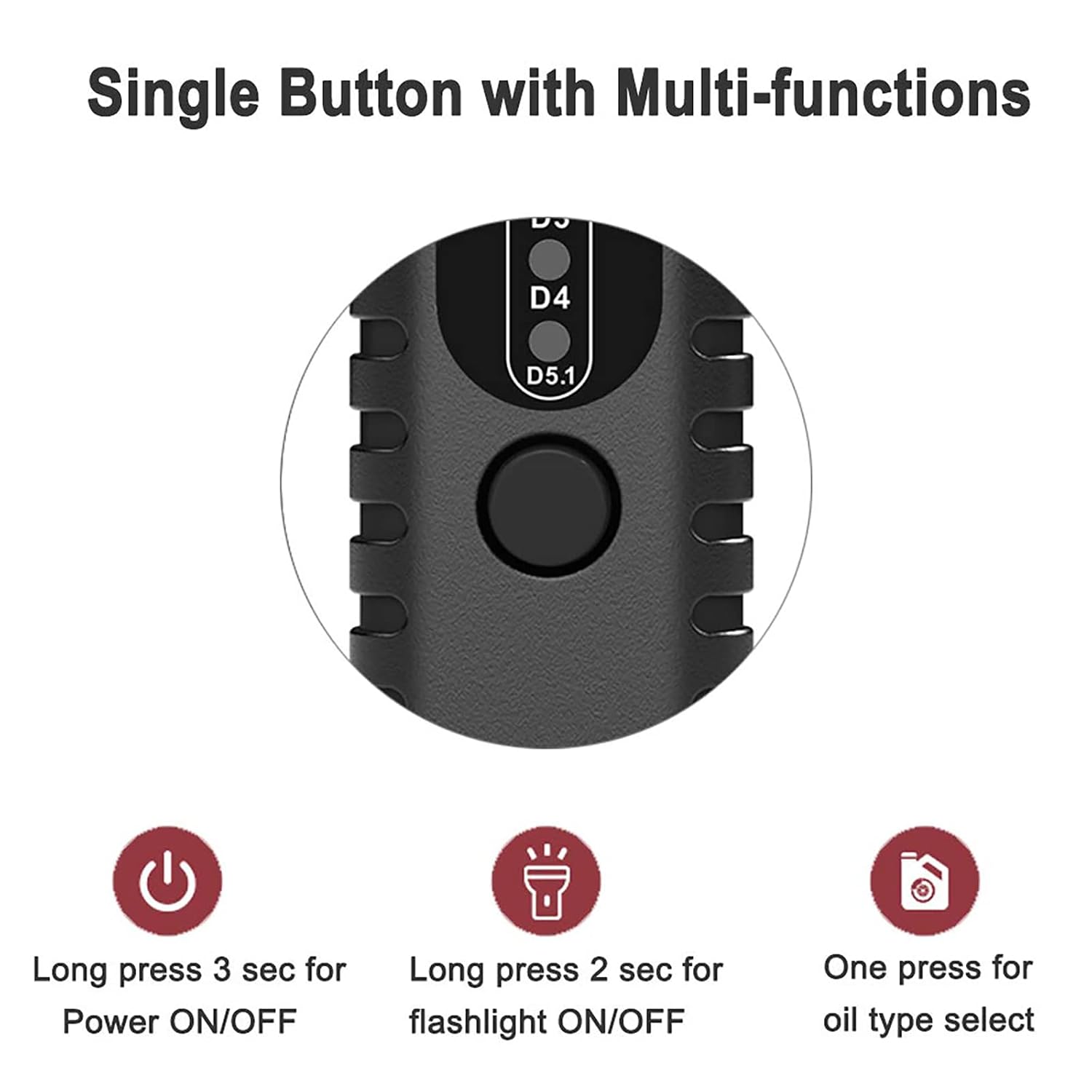 Brake Fluid Tester, Profession Automotive Motorcycle Brake Lubricant Moisture Analyzer Detector Intelligent, Auto Diagnostic Testing Tool for DOT 3 / DOT 4 / DOT 5.1 Brake Lube (BF100)