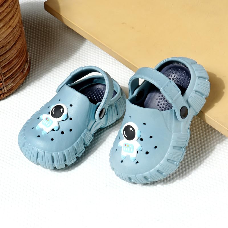 Image of Unisex Kids Clogs Soft Anti Skid Mules Sandals with Adjustable Back Strap Indoor & Outdoor Slipper for Boys & Girls Everyday Use Waterproof Jibbex Slides