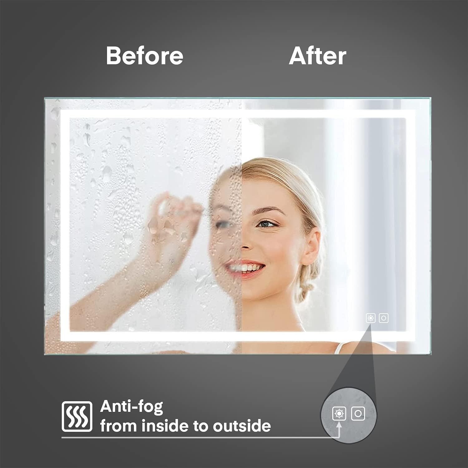 Cheapest 🛒 LED Bathroom Mirror with Lights, Backlit LED Mirror for Bathroom 36x28, Dimmable Lighted Mirror for Bathroom Wall, Anti-Fog Light up Mirrors for Bathroom Vanity Makeup (Horizontal/Vertical) 🛒 Crazy Deals LED Bathroom Mirror with Lights, Backlit LED Mirror for Bathroom 36x28, Dimmable Lighted Mirror for Bathroom Wall, Anti-Fog Light up Mirrors for Bathroom Vanity Makeup (Horizontal/Vertical)