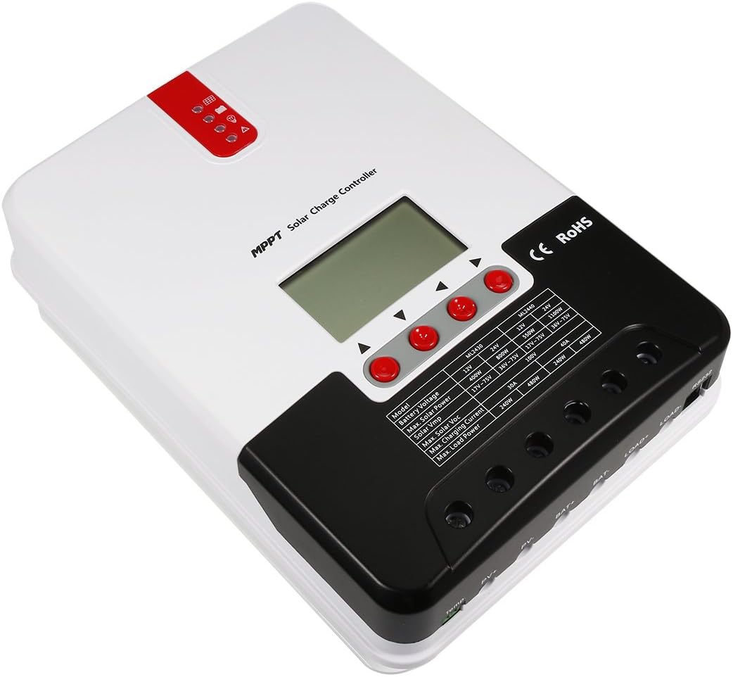 SR-ML2440 12V/24V 40A MPPT Solar Charge Controller Tracer LCD Intelligent Panel (71cd05347bee221e1879a296ab7011a7)