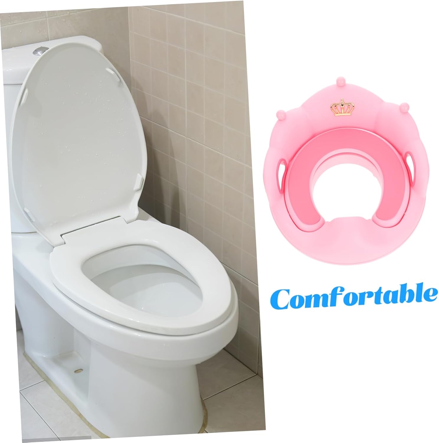 MERRYHAPY Boys Girls Toddler Potty Training Seat Portable Detachable Soft Seat Sturdy Handle Backrest Comfortable for Daily Use